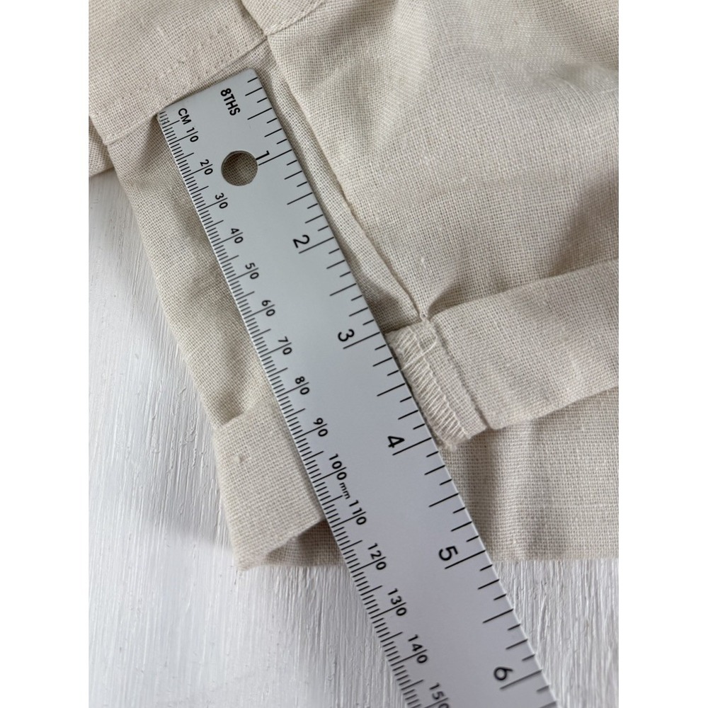 Per Se Shorts Ivory Tan‎ Linen Blend Women's Size Small Tie Elastic Coastal - Picture 11 of 13
